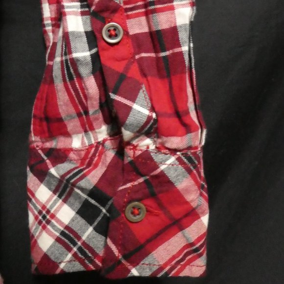 ESPRIT, medium, plaid ruffle shirt, full button front - Picture 12 of 16